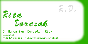 rita dorcsak business card